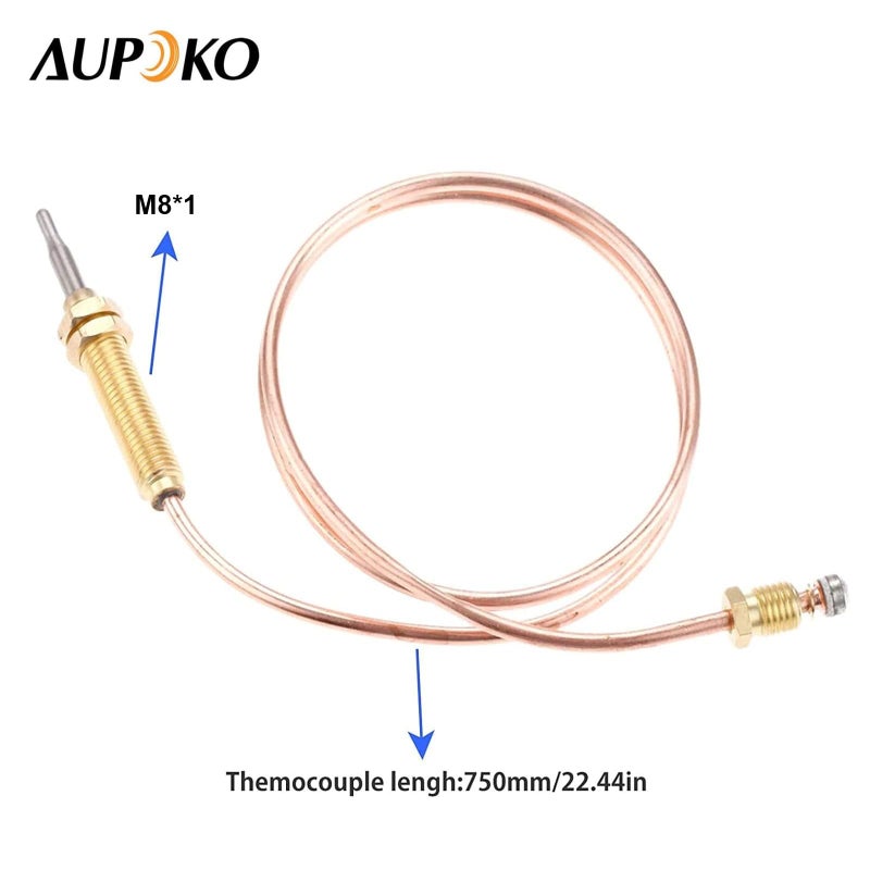 Aupoko مجموعة صمام التحكم في أمان فشل اللهب لمدفأة غاز البروبان LPG ذات الضغط المنخفض، مع مفتاح ترموستات مع مدخل ومخرج استبدال 5/8''-18UNF لمدفأة الغاز الشواية - Image 3